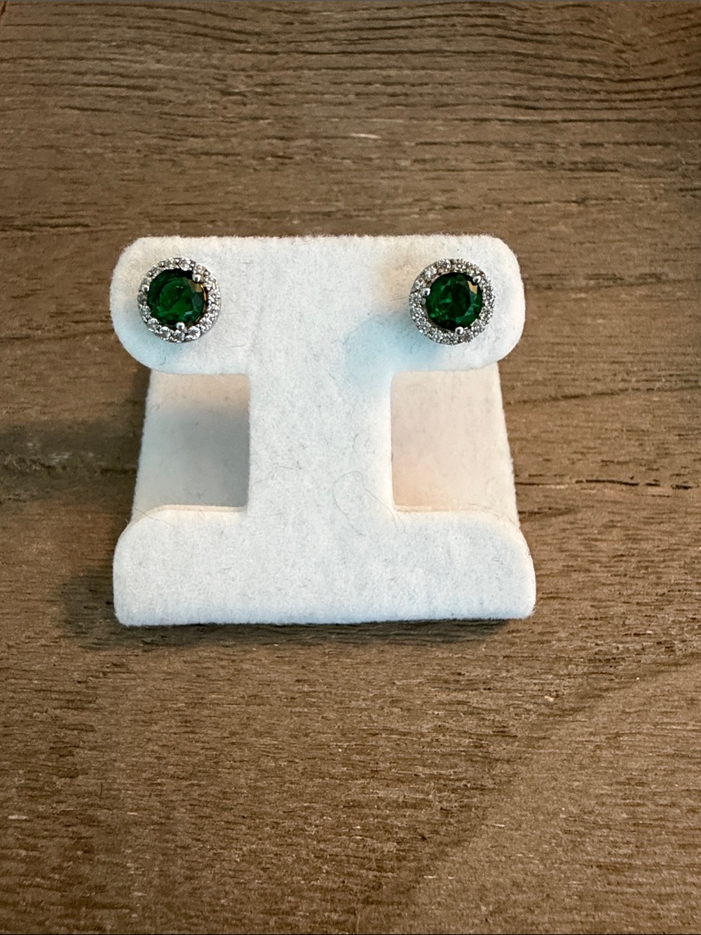SHAE Emerald Green Halo Stud Earrings - Women Jewelry